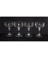 4 Princess House HERITAGE Crystal Tall Champagne/Sherbet Glasses EX - $636.04 MXN