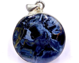 92.5 SILVER PENDANT - Pietersite Cabochon Pendant - Round Pendant - 26x26mm - $60.00