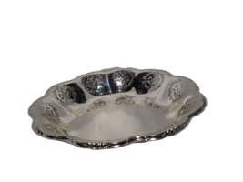 VTG Caravelle Bowl Tarnish Resistant Silverplate, West Germany 9&quot; Stamped, Lace - $12.61