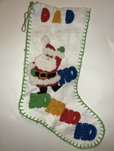 Handmade Christmas Felt Needlepoint Stockings “Dad” Ho Ho Ho Ho - £12.70 GBP
