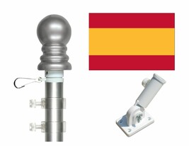 Spain no Seal 3&#39;x5&#39; Polyester Flag &amp; Spinner Flagpole Set w/Adjustable B... - $39.00