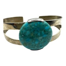 Jay King Sterling Silver Cuff Bracelet Azure Peaks Turquoise Stone Wide Thick - £110.71 GBP