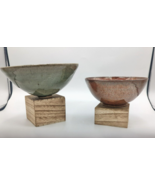 Set Of 2 Studio pottery Nesting Bowls signed By The Artist Anne Green &amp; ... - £28.10 GBP