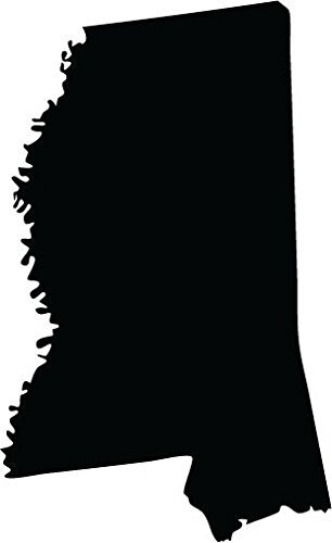 Picniva black Mississippi MS map removable Vinyl Wall Decal Home Dicor 3... - $3.91