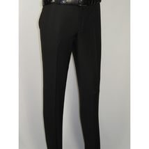 Men's MONO Turkey Slacks 100% Wool Plain Front Slim Fit 2502-01 Black image 3