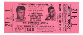 1965 Muhammad Ali Vs Sonny Liston Phantom Punch Boxing Match Pink Full Ticket - £386.04 GBP