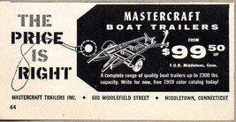 1959 Print Ad Mastercraft Boat Trailers Middletown,CT - $8.30