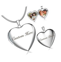 Custom Locket Necklace, Personalized Heart Photo - $91.68