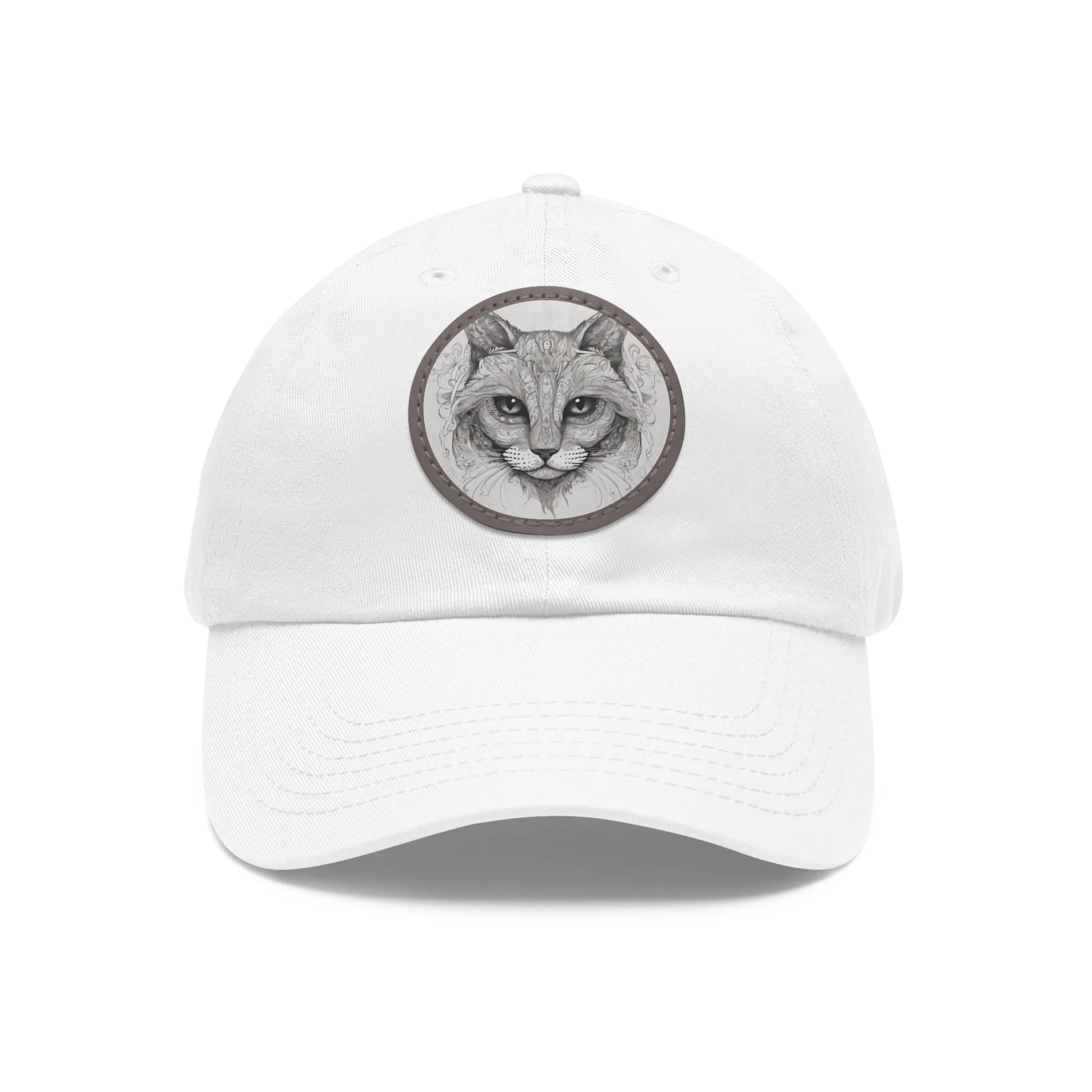 Dad Hat with Leather Patch The cat - $24.00