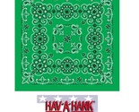 Hav-A-Hank XL BIG OVER SIZE GREEN PAISLEY 27&quot; BANDANA Head Wrap Face Mas... - $10.49