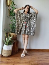 Authentic  Print Multi Kaftan For Dress Winter Fall Bridesmaid Dress Bea... - $39.99