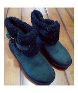 UGG Australia Black Jocelin Black Leather Lined Ankle Boots Sz 7 - $58.81 CAD