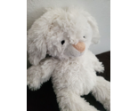 Costco Shaggy Bunny Rabbit Plush Stuffed Animal White Tan Nose 15&quot; - £17.60 GBP