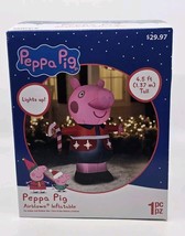 Gemmy Peppa Pig in Christmas Outfit 4.5 Feet Tall Inflatable Airblown- L... - $31.67
