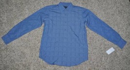 Mens Shirt Marc Edwards Blue Long Sleeve Button Up Casual Sport Dress $45-size S - £14.09 GBP
