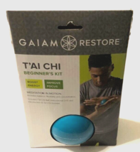 Gaiam Restore T&#39;ai Chi Beginner&#39;s Kit DVD 1 lb. Medicine Ball Teal Medit... - $9.58