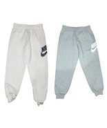 2 PAIR NIKE Big Kid Fleece Joggers Size YM  White and Grey  NWOT - $87.82 CAD