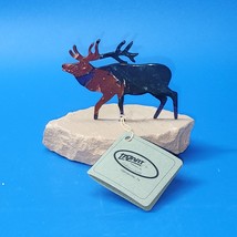 American Elk By LAZART Metal Art &amp; Stone Base - MINT With Tag - Hunt, Outdoors - £17.00 GBP