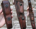vintage antique pocket knife holster sheath DOUBLE LEATHER gun clip old ... - $74.99