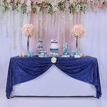 Royal Blue Sequin Tablecloth - 60X84Inch Glitter Tablecloth Rectangle Party Wedd - £23.15 GBP