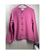 The TOG Shop Womens Pink Button Up Cardigan Blazer 100% Wool Size Medium - $495.12 MXN
