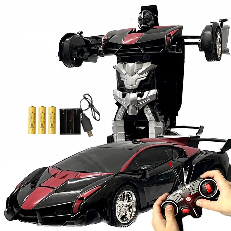 1:18 RC Car Transformation Robot Sport Vehicle Model Drift Car Toy Cool - $24.21+
