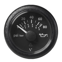 Veratron 52MM (2-1/16&quot;) ViewLine Oil Pressure Gauge 80 PSI/5 Bar - Black Dial &amp; - £49.58 GBP