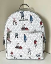 New Michael Kors Jet Set Girls Adina Medium Backpack Bright White Multi - $123.41