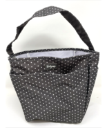 Thirty-One Small Utility Tote Black w/ White Polka Dots - $269.91 MXN