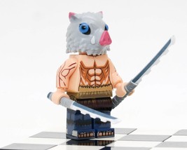 Demon Slayer Hashibira Inosuke Minifigures Weapons and Accessories Blocks Toys - £3.11 GBP