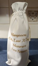 Handmade Canvas Drawstring Wine Bottle Gift Bag - £11.94 GBP