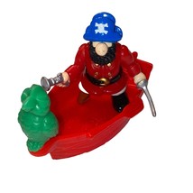 Fisher Price Peg Leg Pirate Figurine & Red Boat Set - $7.68