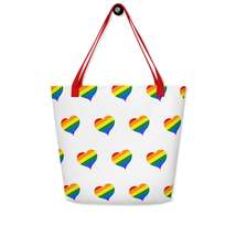 Autumn LeAnn Designs® | Rainbow Hearts Large Tote Bag - £29.81 GBP