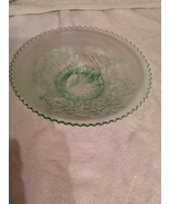 Antique  Northwood Peacocks on the Fence Carnival Glass Plate,rare Ice Green, 19 - $275.00