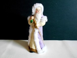 K&#39;s Collection 7&quot; Old World Porcelain Santa Figurine with Faux Fur &amp; Toy Napsack - £7.97 GBP