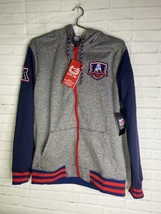 Ultra Game NFL New England Patriots Mens Full Zip Varsity Hoodie Pockets Size M - £43.52 GBP