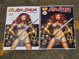 Red Sonja #0 - DYNAMITE 2005 - RARE WHITE / BLACK VARIANT COVER SET - NM - £9.48 GBP