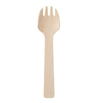 Natural Wooden Taster Forks x 20 Cutlery Wood Rustic Wedding Party Eco Utensils - £6.62 GBP
