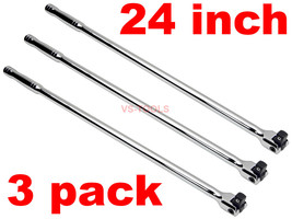 3 Pack 1/2in Flex Head 24inch Breaker Bar Non-Ratcheting Socket Wrench - £45.81 GBP
