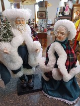 Hand Made Christmas Scottish Santa &amp; Mrs. Claus 14&quot; Holiday Decoration - $84.14