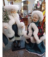 Hand Made Christmas Scottish Santa &amp; Mrs. Claus 14&quot; Holiday Decoration - $115.39 CAD