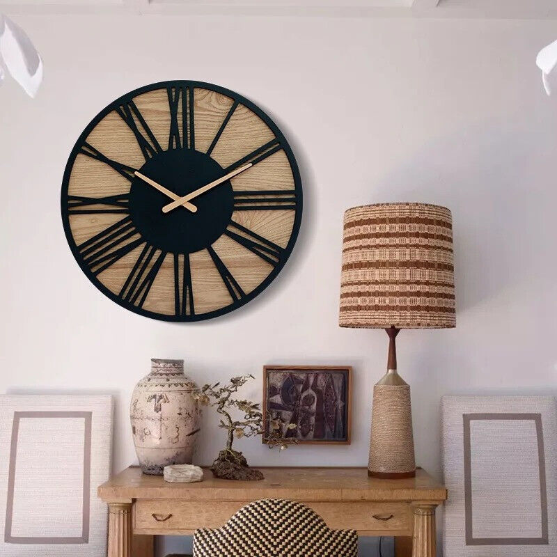 15.75 inch Modern European Metal Wall Retro Hanging Round Art Clock - $37.52
