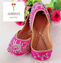 Women Royal Wedding Jutti bridal ethnic Bellie flat US Size 5-9 DLY22 Pink - £25.91 GBP