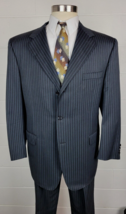 Canali Mens Super 120s Charcoal Gray Blue Pinstripe Wool Suit  43R ? - £75.08 GBP