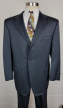 Canali Mens Super 120s Charcoal Gray Blue Pinstripe Wool Suit  43R ? - $94.05