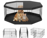 VEVOR Dog Playpen 8 Panels Foldable Metal Dog Exercise Pen with Cover an... - £77.52 GBP