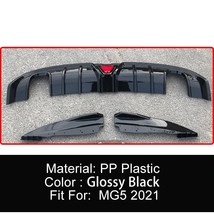 Car Rear Bumper Diffuser Lip Chin Spoiler Body Kit For MG5 2021 PP Plastic Black - £349.01 GBP