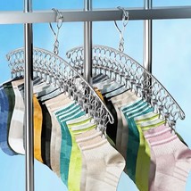 20Pegs Stainless Steel Clothes Drying Hanger Windproof Clothing Rack Cli... - $15.19