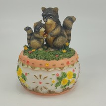 RACOON &amp; CUB  2001 Holsted House Music Box Mothers love Collection PCHHP - £8.84 GBP
