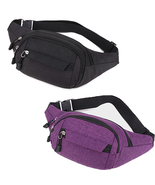 2 Pack Fanny Packs for Men and Women Waist Bag with 3-Zipper Pockets Bum... - $471.69 MXN